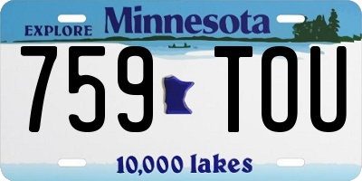 MN license plate 759TOU