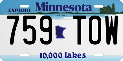 MN license plate 759TOW