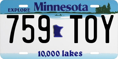 MN license plate 759TOY