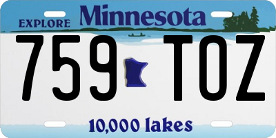 MN license plate 759TOZ