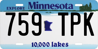 MN license plate 759TPK