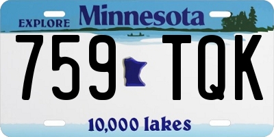 MN license plate 759TQK