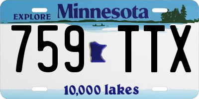 MN license plate 759TTX