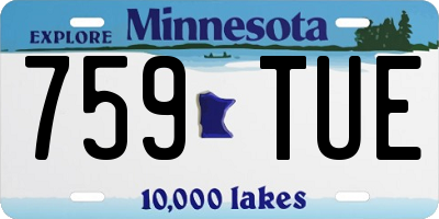 MN license plate 759TUE