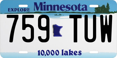 MN license plate 759TUW