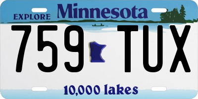 MN license plate 759TUX