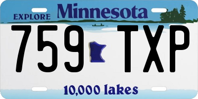 MN license plate 759TXP