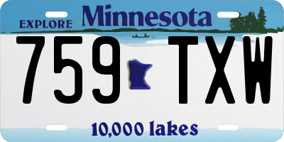 MN license plate 759TXW
