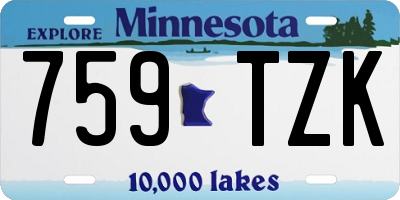 MN license plate 759TZK