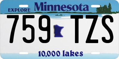 MN license plate 759TZS