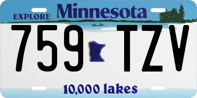 MN license plate 759TZV