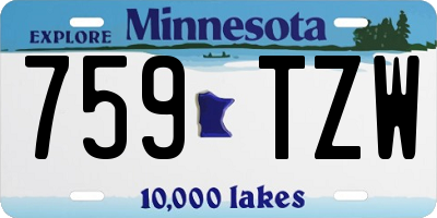 MN license plate 759TZW