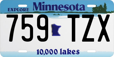 MN license plate 759TZX