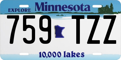 MN license plate 759TZZ