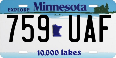 MN license plate 759UAF