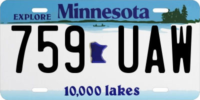 MN license plate 759UAW