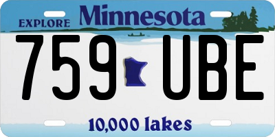 MN license plate 759UBE