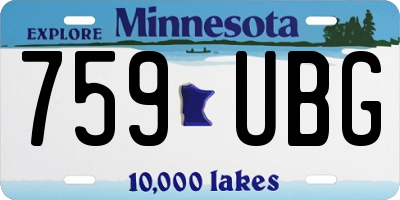 MN license plate 759UBG