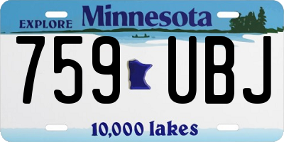 MN license plate 759UBJ