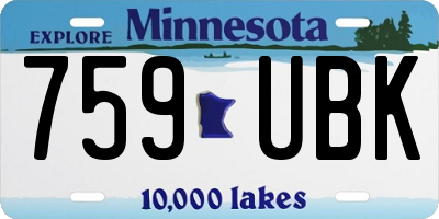 MN license plate 759UBK