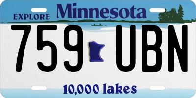 MN license plate 759UBN