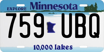 MN license plate 759UBQ