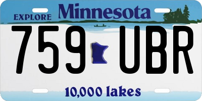 MN license plate 759UBR