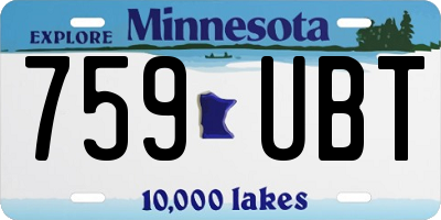 MN license plate 759UBT