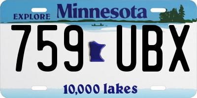 MN license plate 759UBX