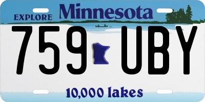 MN license plate 759UBY