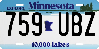 MN license plate 759UBZ