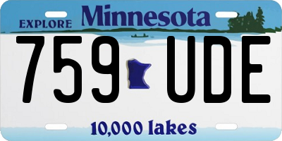 MN license plate 759UDE