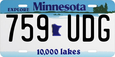 MN license plate 759UDG