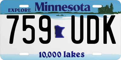 MN license plate 759UDK