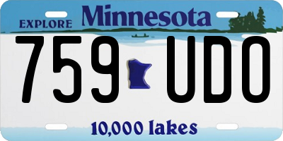MN license plate 759UDO