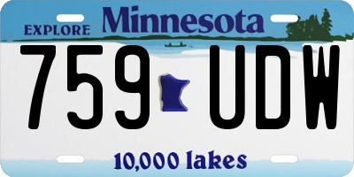 MN license plate 759UDW