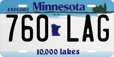 MN license plate 760LAG