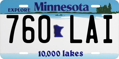 MN license plate 760LAI