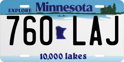 MN license plate 760LAJ