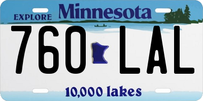 MN license plate 760LAL