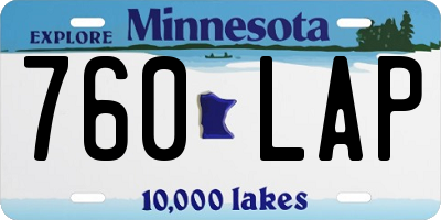 MN license plate 760LAP
