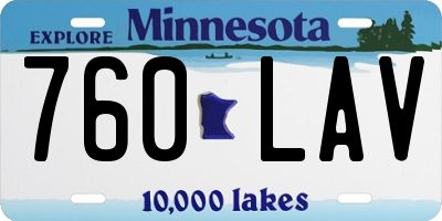 MN license plate 760LAV