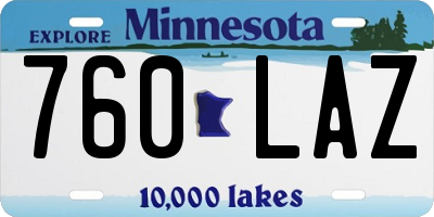 MN license plate 760LAZ