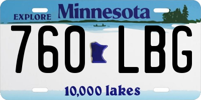 MN license plate 760LBG