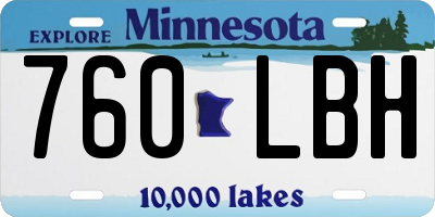 MN license plate 760LBH