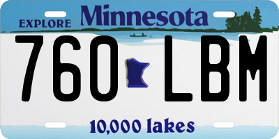 MN license plate 760LBM
