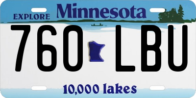 MN license plate 760LBU