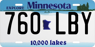 MN license plate 760LBY
