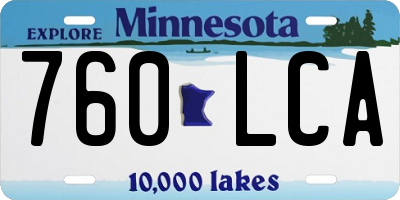 MN license plate 760LCA