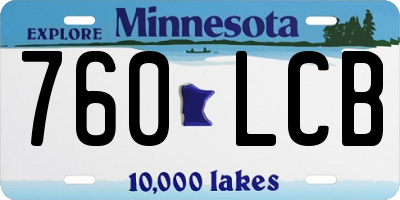 MN license plate 760LCB
